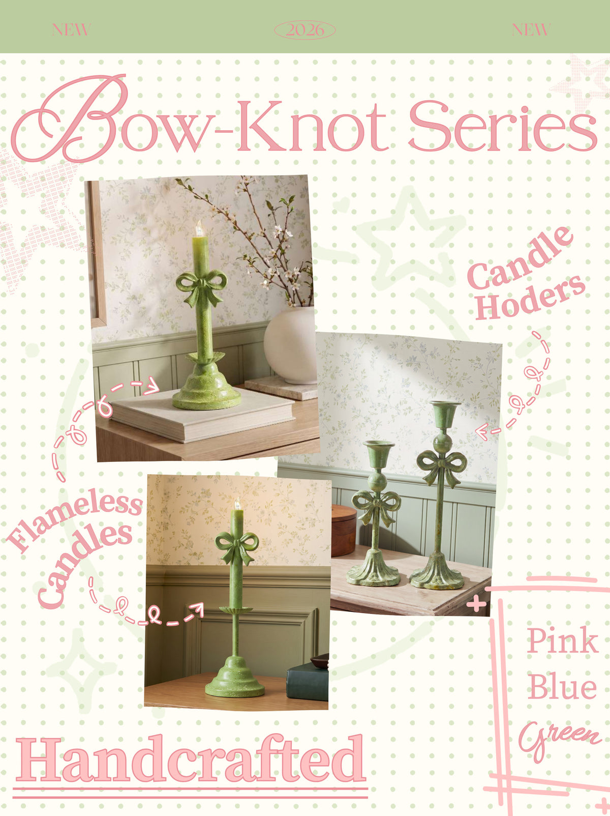 Bow-Knot flameless candle series details